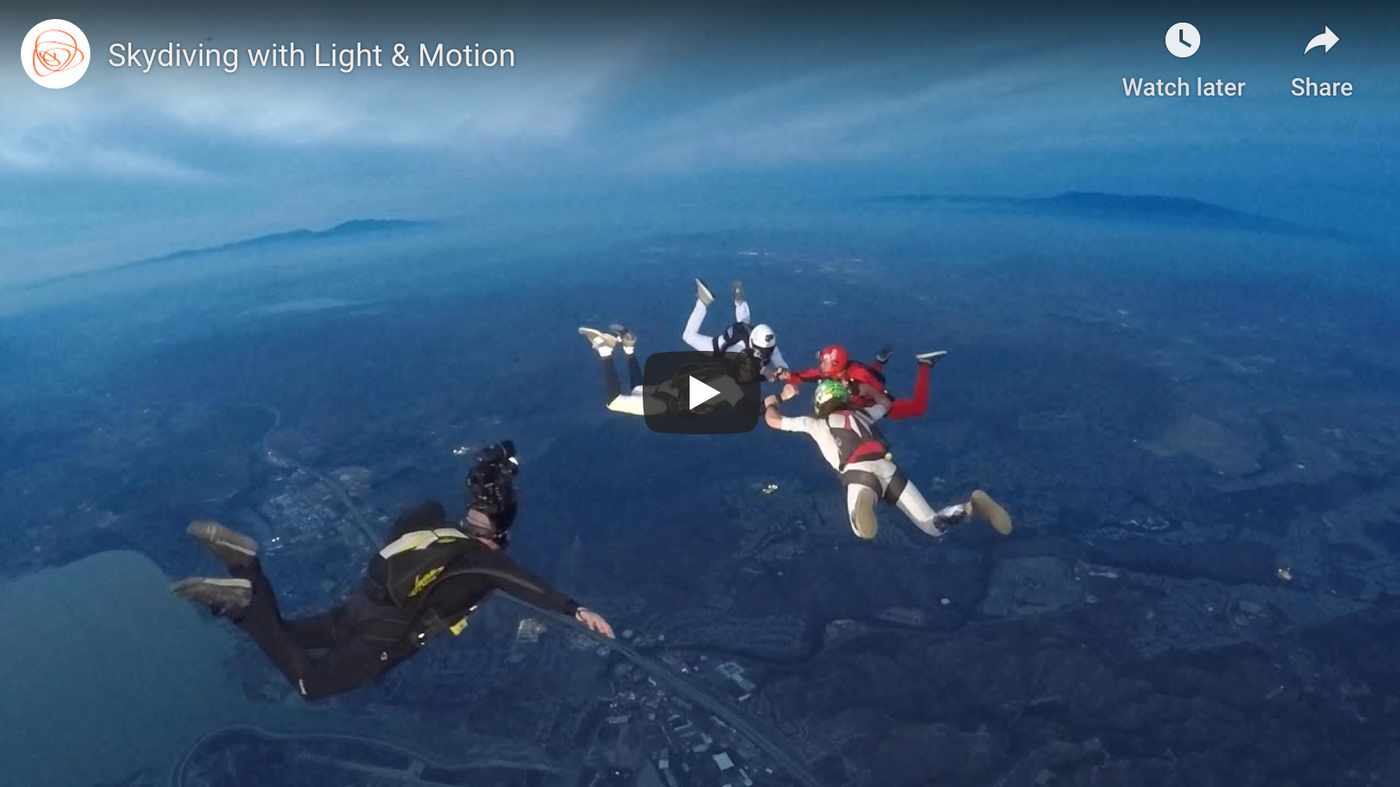 Skydiving with Light & Motion