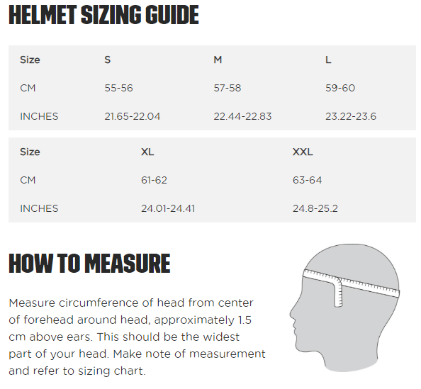 Kali helmet size chart new arrivals